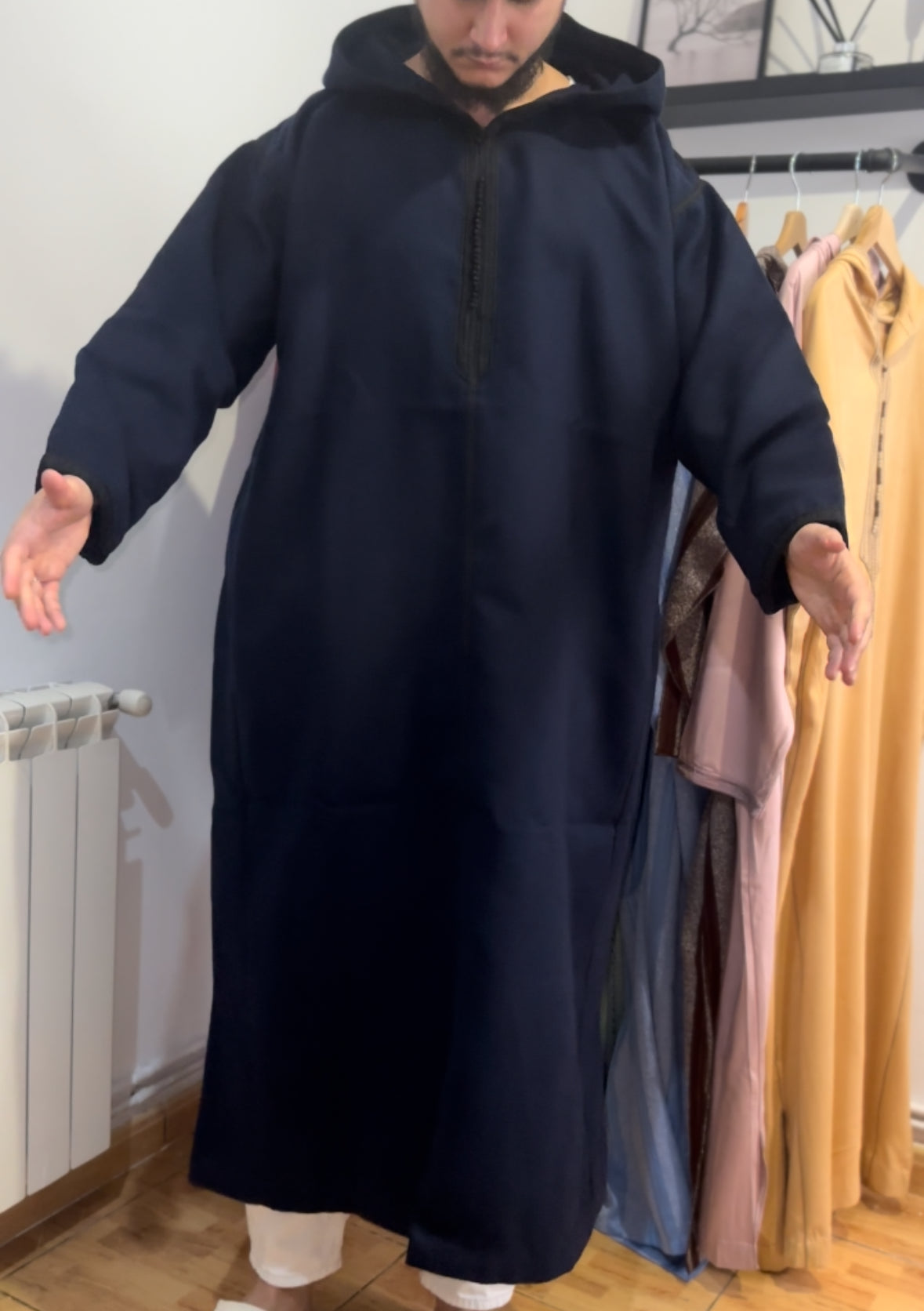 Gandura de frio para Hombre: Azul Oscuro