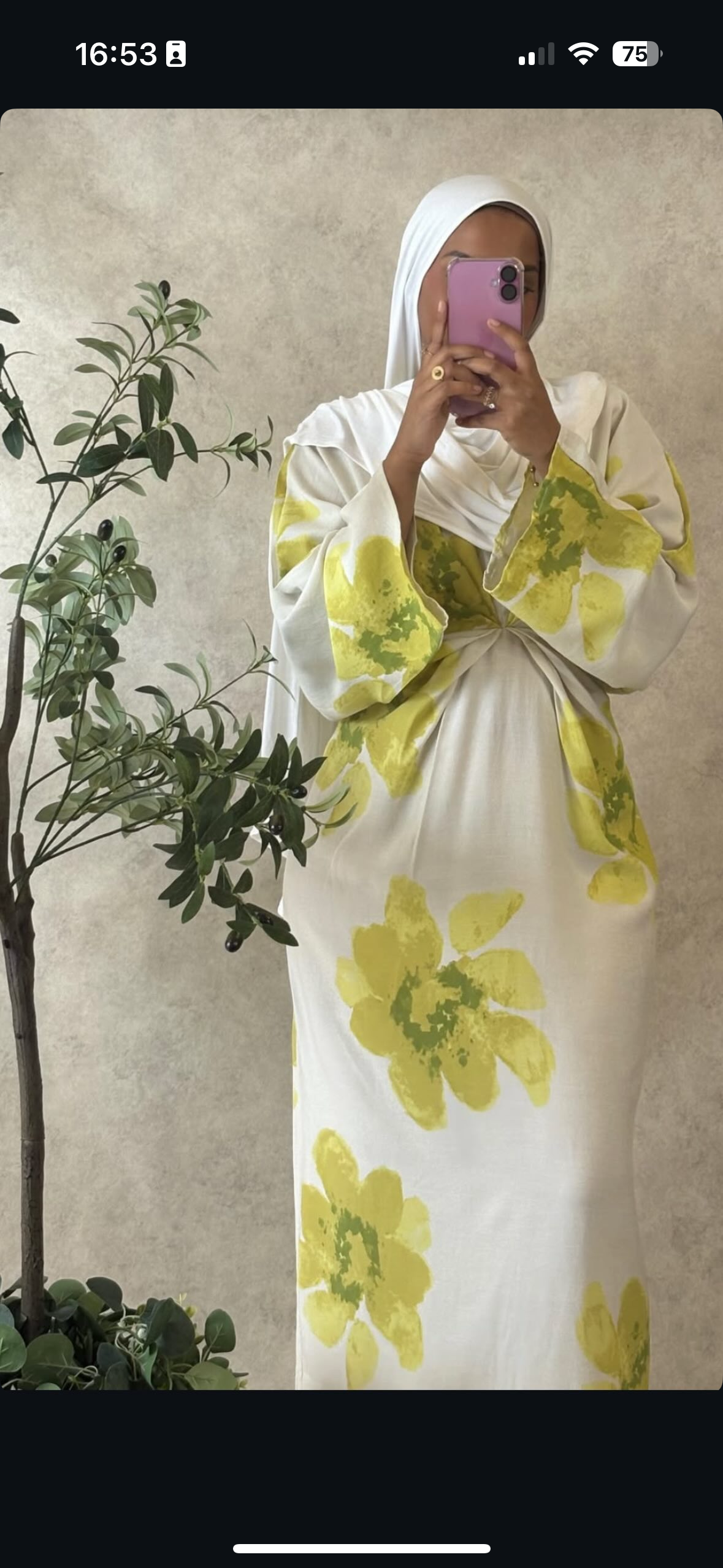Abaya lazo atras flores